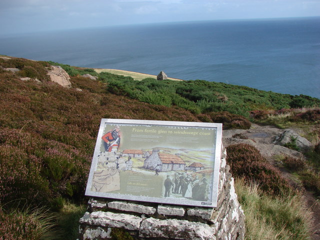 Badbea Clearance Village information board and Monument.