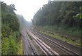 Railway line between Farnborough and Brookwood