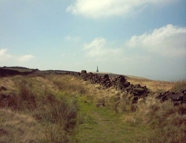 View of Stoodley Pike and Erringden Moor From Dick's Lane
