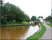 SJ8255 : Lock No 43 (Red Bull), Trent and Mersey Canal, Staffordshire by Roger  D Kidd