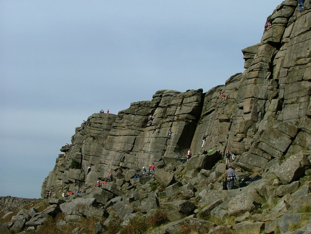 Climbers at Stanage Edge