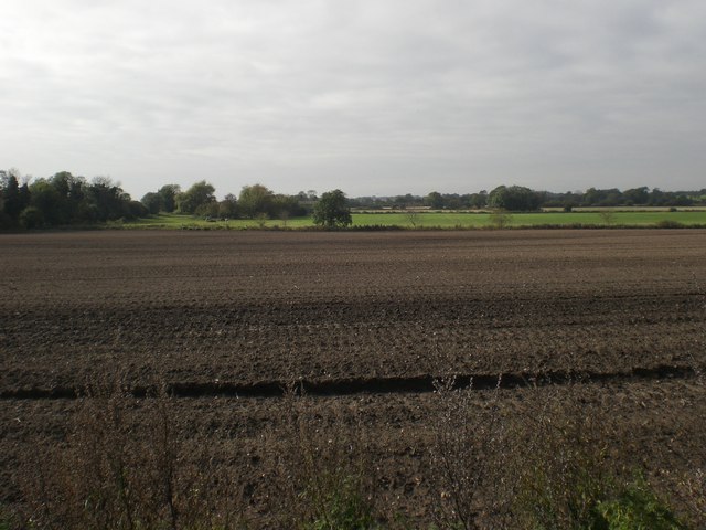 West across arable land