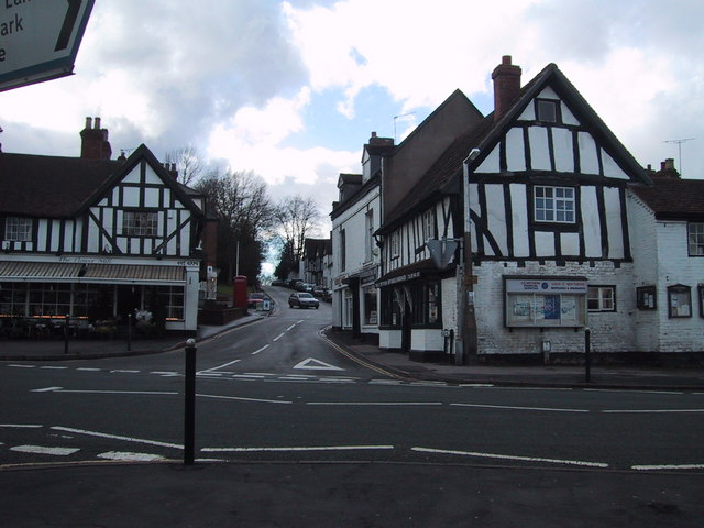Junction of Bear Hill / Red Lion Street in Alvechurch, Worcestershire.