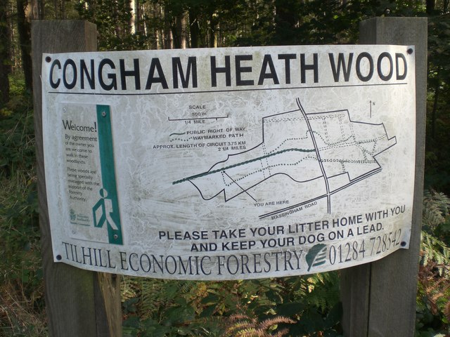 Walkers' map, Congham Heath Wood