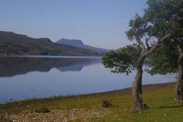 On the shore of Loch Achall with Beinn Ghobhlach in distance
