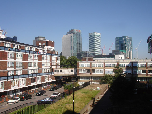 Pinnace House and Yarrow House with skyscrapers