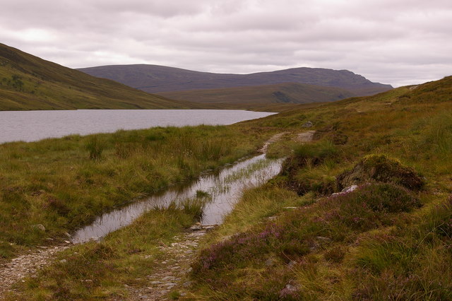 A wet track beside Loch an Daimh