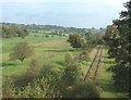 SJ9453 : Grazing Land and Disused Railway, Denford, Staffordshire by Roger  D Kidd