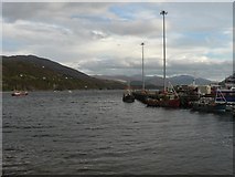 NH1293 : Ullapool: pier and Loch Broom by Chris Downer