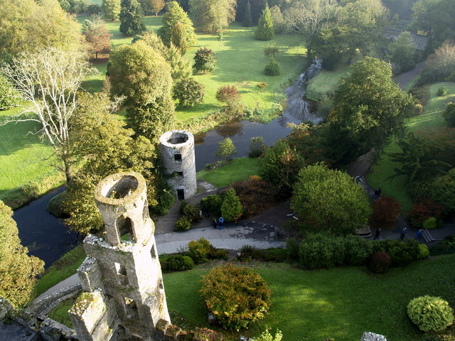 The view eastwards from the top of Blarney Castle