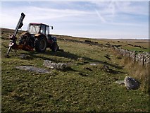 SX6472 : Tractor by the Dartmoor Way by Derek Harper