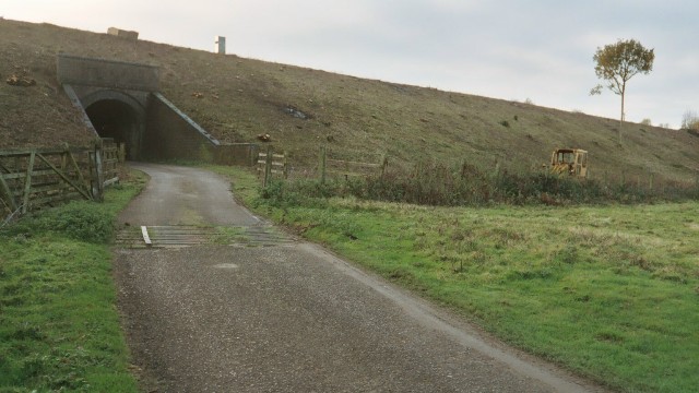 The railway embankment at Far Stanley