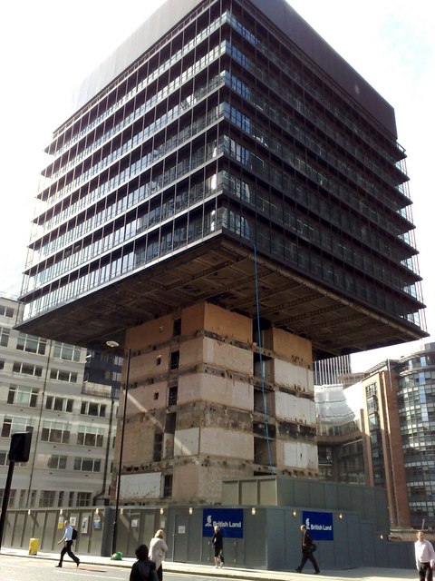 Building being demolished, on Leadenhall Street
