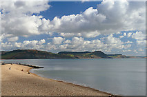 SY3491 : Lyme Regis Beach and Golden Cap by Andy Stephenson