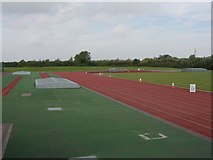 TL4358 : Wilberforce Road athletics track by Hugh Venables