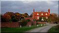 Landermere Hall: view from south, sunset tinted