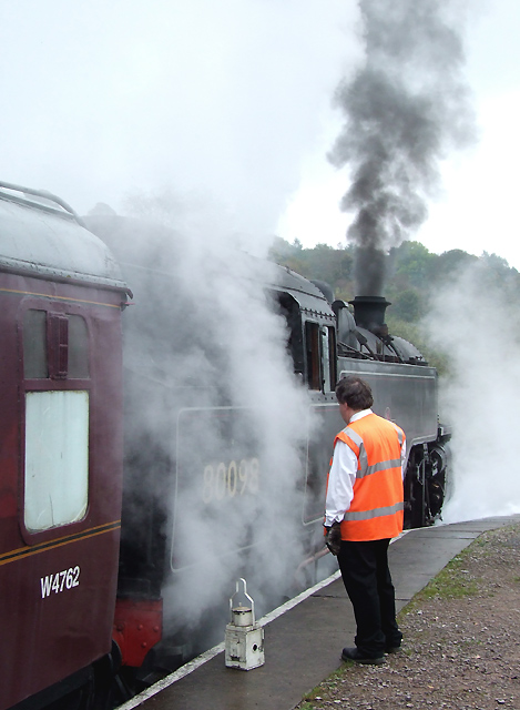 Steam locomotive on the Churnet Valley Railway, Staffordshire