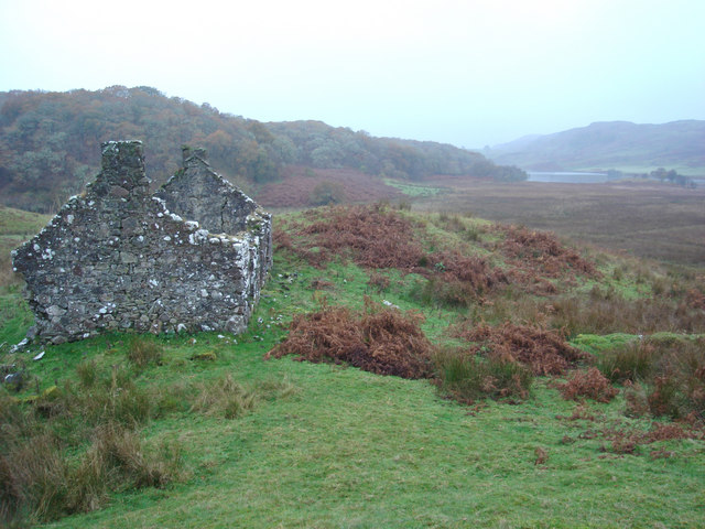 Ruin of Stronfine overlooking the Black Lochs