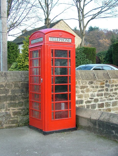 Red telephone box at Hathersage