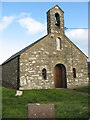 The western gable of Eglwys Maelrhys at Llanfaelrhys