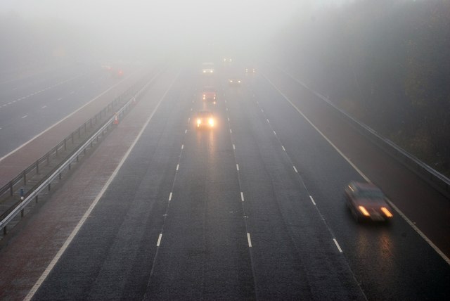 Misty motorway morning