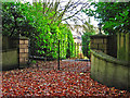 Gated entrance to West Lodge