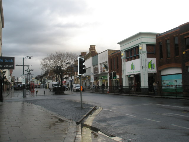 Looking westwards in Fareham town centre