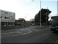 Busy roundabout at end of West Street