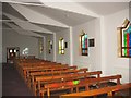 Stained glass windows at the Polish church