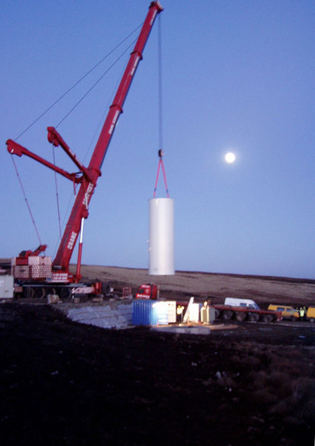 Erecting Turbine 16 - Scout Moor windfarm
