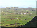 The road between Bronllwyd Farms and Botwnnog viewed from Mynydd Rhiw