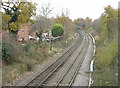 The Nottingham to Trowell railway line from Moor Lane bridge