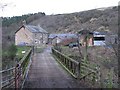 Wide Eals Farm and the bridge over the River West Allen