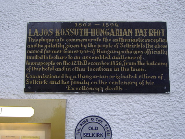 Plaque commemorating Lajos Kossuth