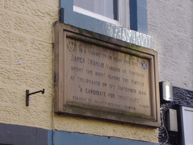 Plaque marking Montrose's stay in Selkirk