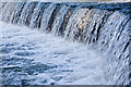 SU1823 : Closeup of the impressive weir on River Avon west of Trafalgar Park by Peter Facey
