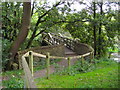 Wooden footbridge over River Darwen