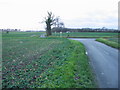 Looking SW along Buckland Lane and junction with Cave Lane