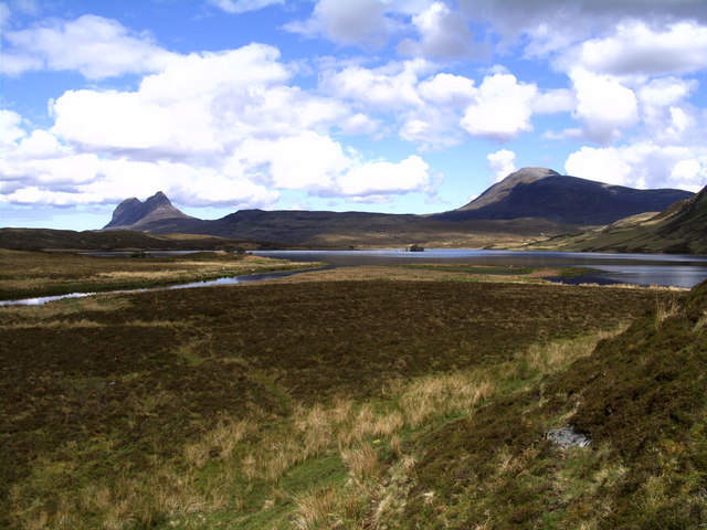Suilven and Canisp over Cam Loch