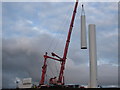 SD8418 : Top section of turbine tower 21 being lifted into position by Paul Anderson