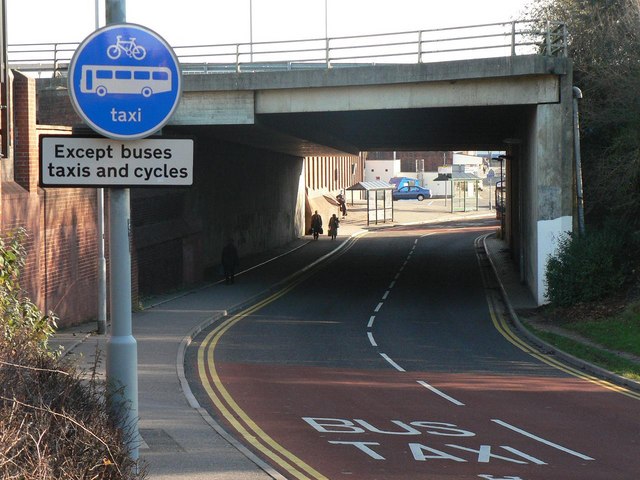 Cycles, buses and taxis only  except buses, taxis and cycles