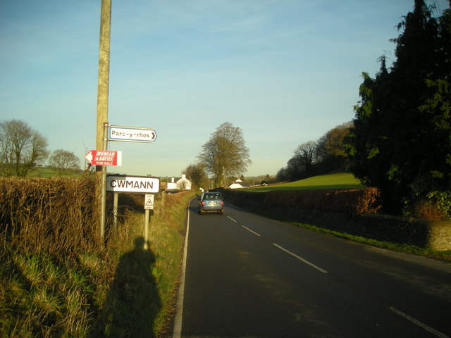 A485 approaching Cwmann