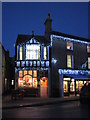 High Street shops at night