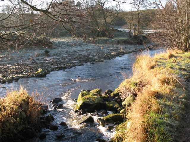 The confluence of Catton Burn and the River East Allen