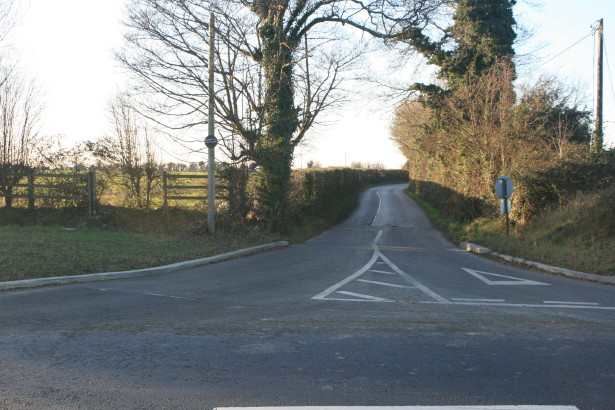 Country Road  from N1 near Turvey Avenue, Donabate, Co Dublin, looking west.