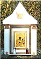 Close up of the shrine of the Matka Boska Czestochowska at Penrhos