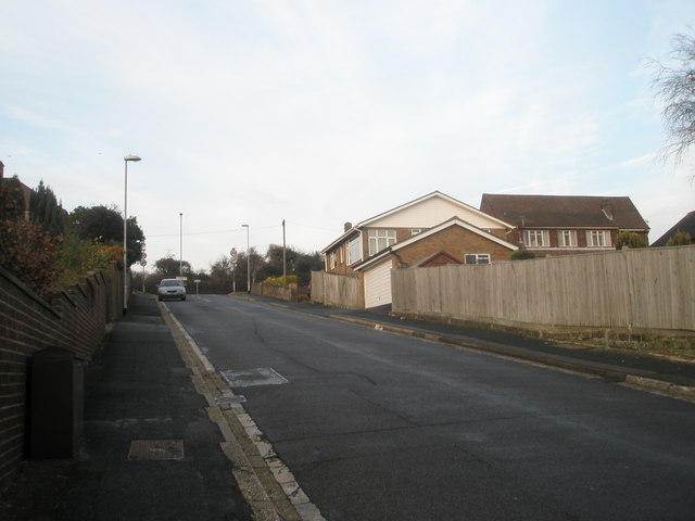 Steep incline in Woodfield Road