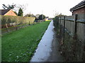 Frosted footpath to Whitfield recreation ground