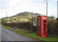 Phone box at Dinedor Cross