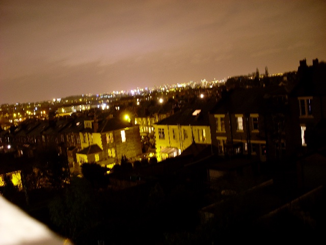Night view over Glasgow's East End